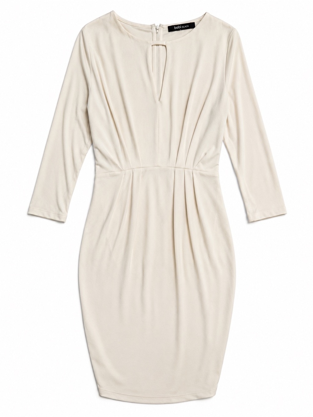 Bobi Black Draped Long Sleeve Dress Size Small - Picture 2 of 7